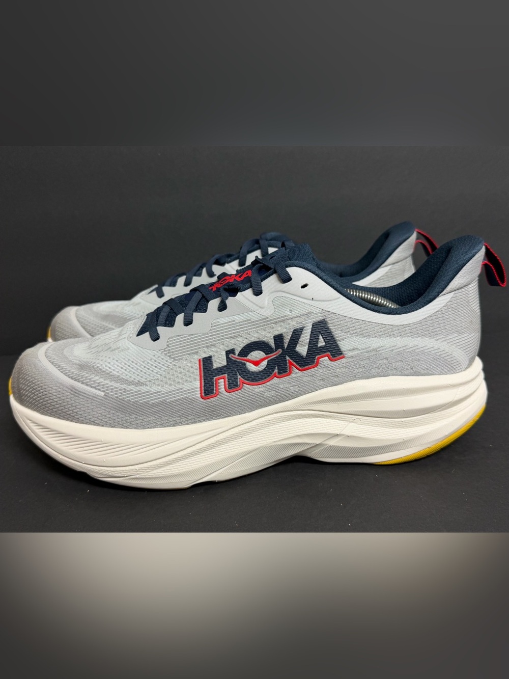 Hoka One One Skyflow Shoes Mens 14D Stellar Grey Stardust Running BARELY WORN